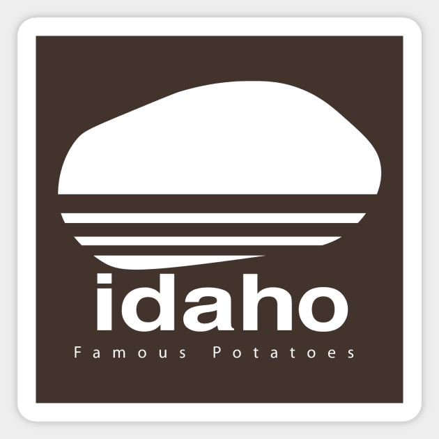 Idaho - Famous potatoes White Sticker by obeytheg1ant